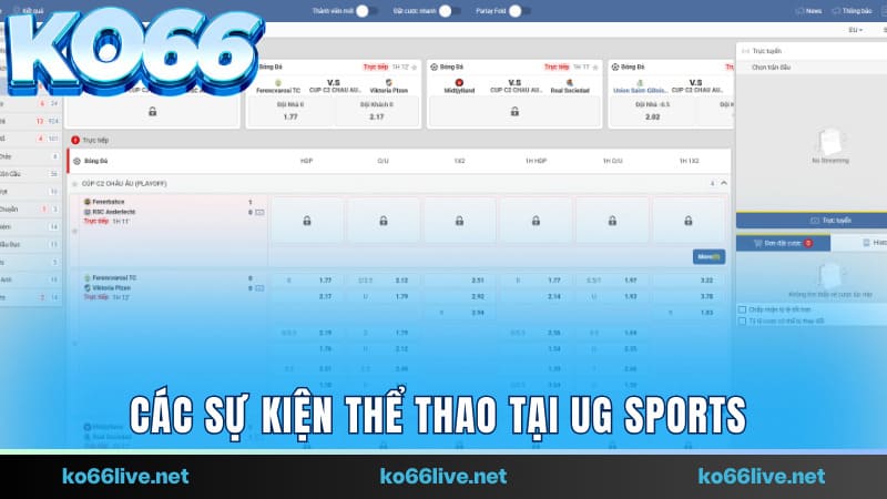 Các sự kiện thể thao tại UG Sports